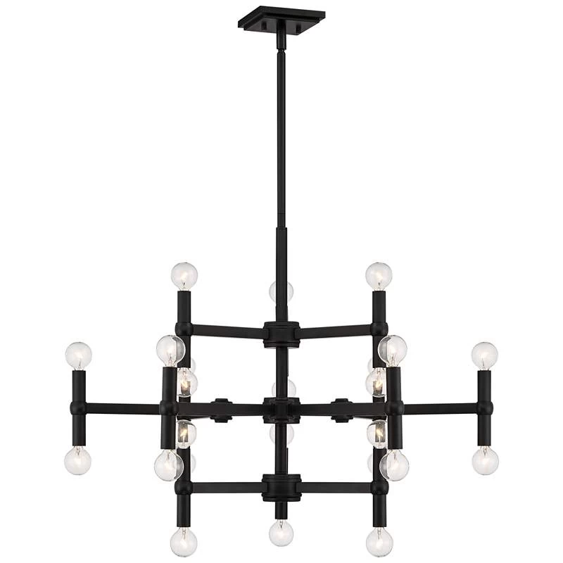Possini Euro Marya 31 1/2" Wide Semi Gloss Black 24-Light Chandelier 8 Possini Euro Marya 31 1/2" Wide Semi Gloss Black 24-Light Chandelier - Image 6