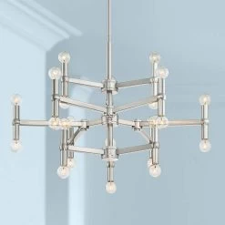 Possini Euro Marya 32"W Brushed Nickel 24-Light Chandelier