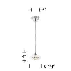 Possini Euro Menos 6 1/4" Wide Chrome LED Mini Pendant Light -Famous Lighting Store possini euro menos 6 and one quarter inch wide chrome led mini pendant light 2r937views5