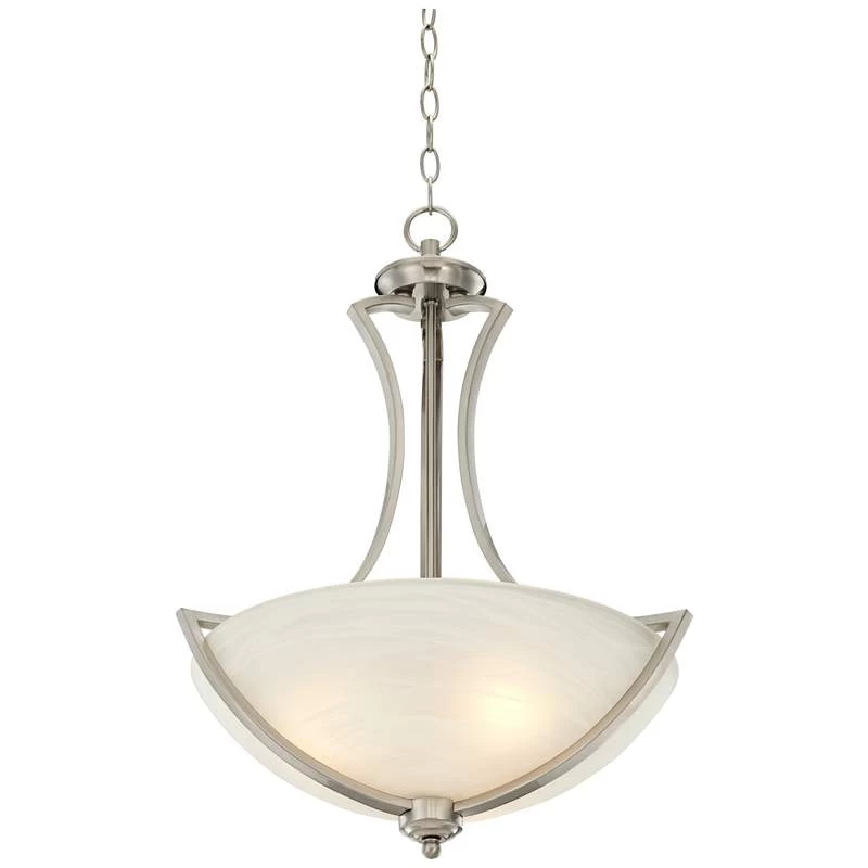 Possini Euro Milbury Brushed Nickel 4-Light Swag Chandelier 6 Possini Euro Milbury Brushed Nickel 4-Light Swag Chandelier - Image 4