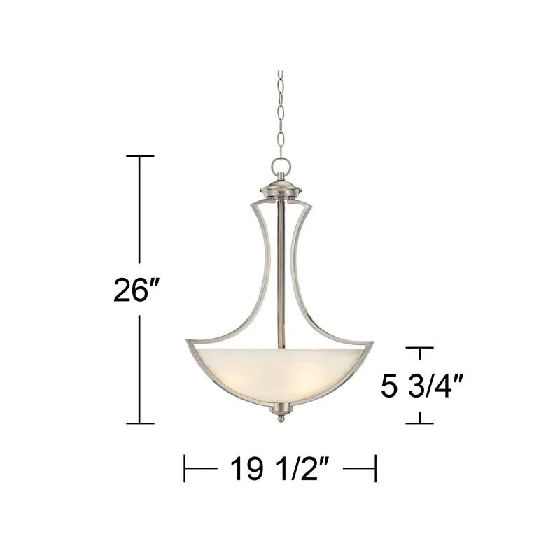Possini Euro Milbury Brushed Nickel 4-Light Swag Chandelier 8 Possini Euro Milbury Brushed Nickel 4-Light Swag Chandelier - Image 6