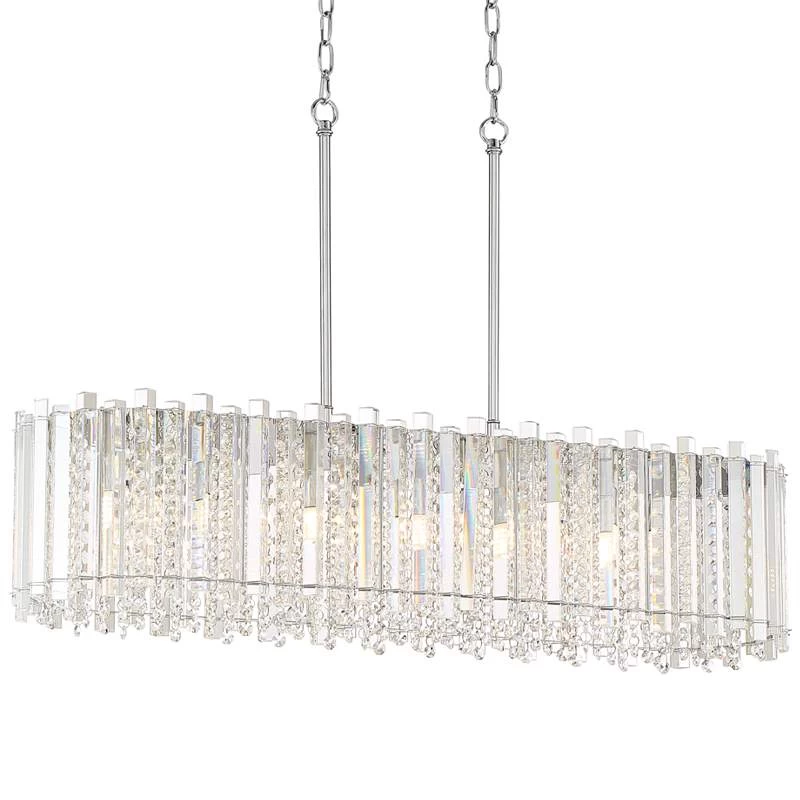 Possini Euro Mirabell 34" Crystal LED Kitchen Island Linear Pendant 4 Possini Euro Mirabell 34" Crystal LED Kitchen Island Linear Pendant - Image 2