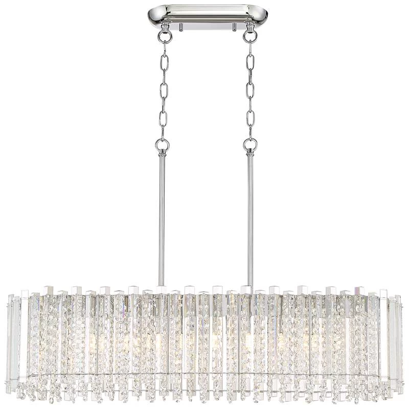 Possini Euro Mirabell 34" Crystal LED Kitchen Island Linear Pendant 7 Possini Euro Mirabell 34" Crystal LED Kitchen Island Linear Pendant - Image 5