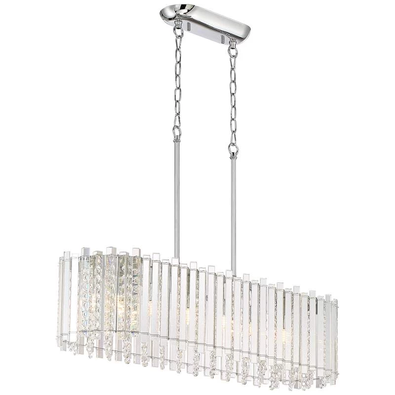 Possini Euro Mirabell 34" Crystal LED Kitchen Island Linear Pendant 8 Possini Euro Mirabell 34" Crystal LED Kitchen Island Linear Pendant - Image 6