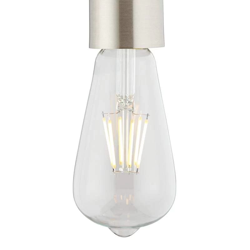 Possini Euro Nickel Plug-In Hanging Swag Chandelier With Edison LED Bulb 4 Possini Euro Nickel Plug-In Hanging Swag Chandelier With Edison LED Bulb - Image 2