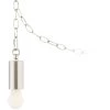 Possini Euro Nickel Plug-In Swag Chandelier With Frosted A15 LED Bulb