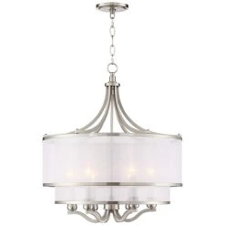 Possini Euro Nor 23" Wide 6-Light Brushed Nickel Drum Shade Pendant 13 Possini Euro Nor 23" Wide 6-Light Brushed Nickel Drum Shade Pendant -Famous Lighting Store possini euro nor 23 inch wide 6 light brushed nickel drum shade pendant 23m77views4