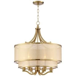 Possini Euro Nor 23" Wide Warm Antique Brass 6-Light Pendant -Famous Lighting Store possini euro nor 23 inch wide warm antique brass 6 light pendant 23m83