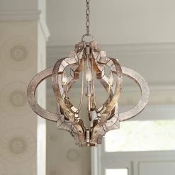 Possini Euro Ornament 23 1/4" Wide Aged Silver 6-Light Chandelier -Famous Lighting Store possini euro ornament 23 and one quarter inch wide aged silver 6 light chandelier t5031cropped