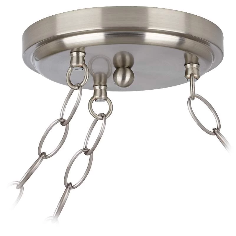 Possini Euro Ornament Brushed Nickel 3-Light Swag Chandelier 4 Possini Euro Ornament Brushed Nickel 3-Light Swag Chandelier - Image 2
