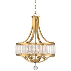 Possini Euro Prava 21 1/2" Wide Brass 4-Light Crystal Chandelier -Famous Lighting Store possini euro prava 21 and one half inch wide brass 4 light crystal chandelier 71d34