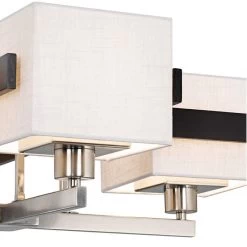 Possini Euro Quartet Grid Brushed Nickel Metal And Wood Modern Chandelier -Famous Lighting Store possini euro quartet grid brushed nickel metal and wood modern chandelier 87776views1