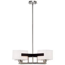 Possini Euro Quartet Grid Brushed Nickel Metal And Wood Modern Chandelier -Famous Lighting Store possini euro quartet grid brushed nickel metal and wood modern chandelier 87776views3