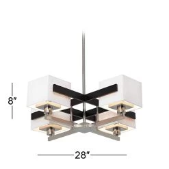 Possini Euro Quartet Grid Brushed Nickel Metal And Wood Modern Chandelier -Famous Lighting Store possini euro quartet grid brushed nickel metal and wood modern chandelier 87776views4