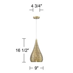 Possini Euro Safi 9" Wide Antique Brass Moroccan Mini Pendant Light -Famous Lighting Store possini euro safi 9 inch wide antique brass moroccan mini pendant light 71f37views5