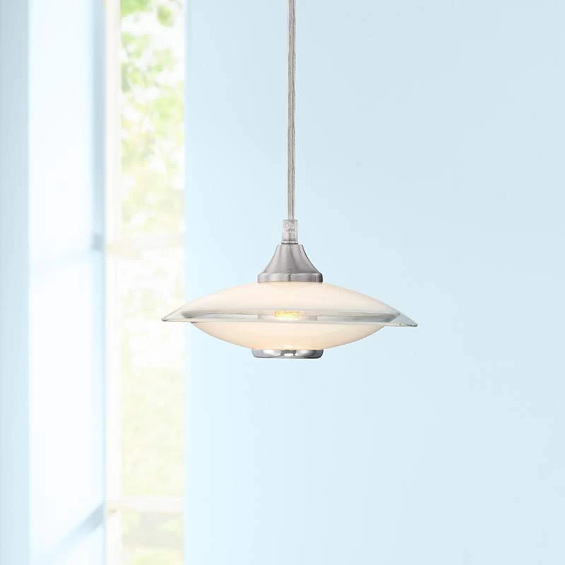 Possini Euro Satin Nickel And Glass Saucer Modern Mini Pendant Chandelier 3 Possini Euro Satin Nickel And Glass Saucer Modern Mini Pendant Chandelier
