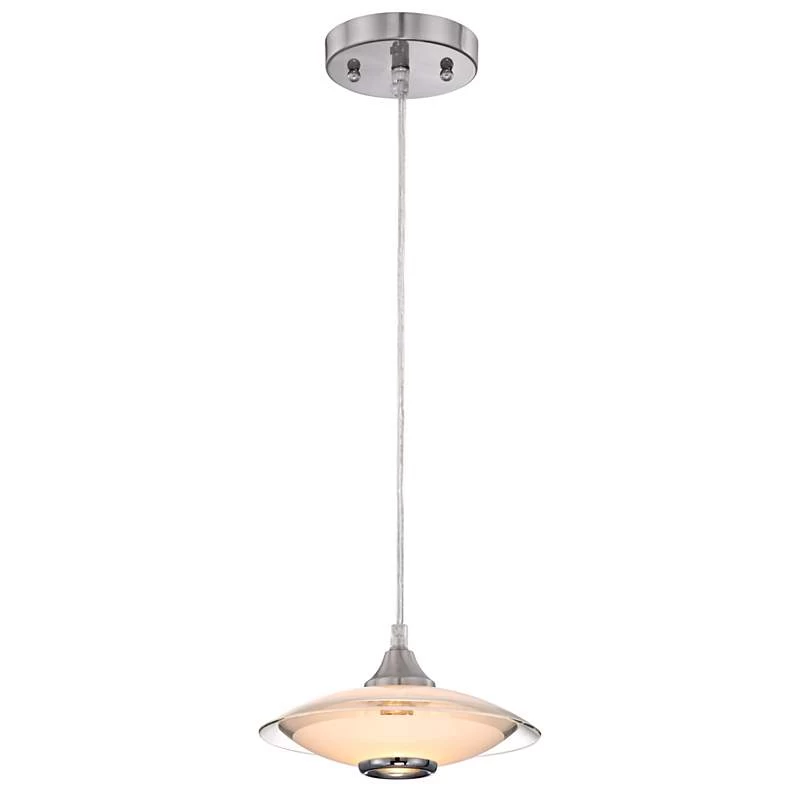 Possini Euro Satin Nickel And Glass Saucer Modern Mini Pendant Chandelier 6 Possini Euro Satin Nickel And Glass Saucer Modern Mini Pendant Chandelier - Image 4