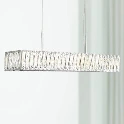Possini Euro Sera 33 1/2" Chrome Crystal Kitchen Island Light Pendant
