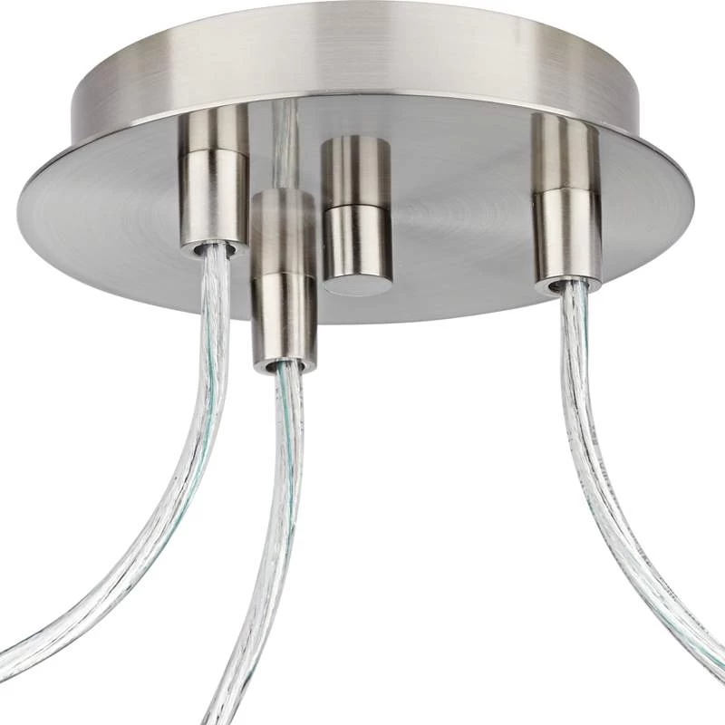 Possini Euro Silver Line Brushed Nickel 3-Light Swag Pendant 4 Possini Euro Silver Line Brushed Nickel 3-Light Swag Pendant - Image 2