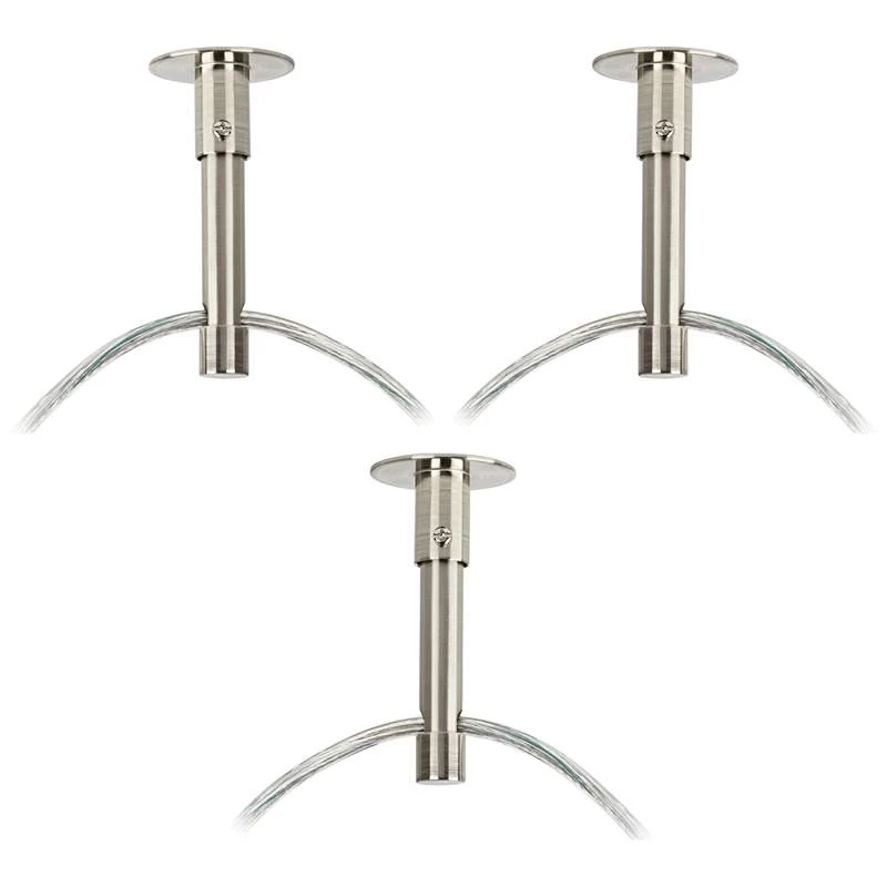 Possini Euro Silver Line Brushed Nickel 3-Light Swag Pendant 5 Possini Euro Silver Line Brushed Nickel 3-Light Swag Pendant - Image 3