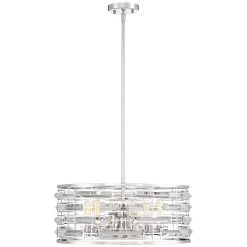 Possini Euro Smart 20" Wide Nickel And Crystal Modern Pendant Light -Famous Lighting Store possini euro smart 20 inch wide nickel and crystal modern pendant light 39h46views3