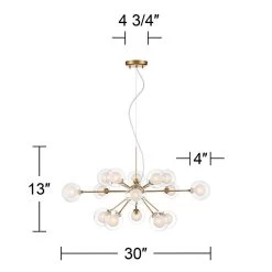 Possini Euro Spheres 30" Wide Warm Brass 15-Light Sputnik Pendant -Famous Lighting Store possini euro spheres 30 inch wide warm brass 15 light sputnik pendant 371d0views5
