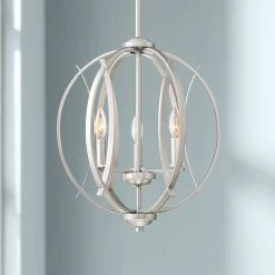 Possini Euro Spherical 16" Wide Brushed Nickel 3-Light Globe Pendant