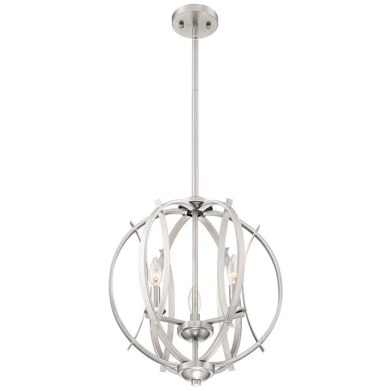 Possini Euro Spherical 16" Wide Brushed Nickel 3-Light Globe Pendant 7 Possini Euro Spherical 16" Wide Brushed Nickel 3-Light Globe Pendant - Image 5