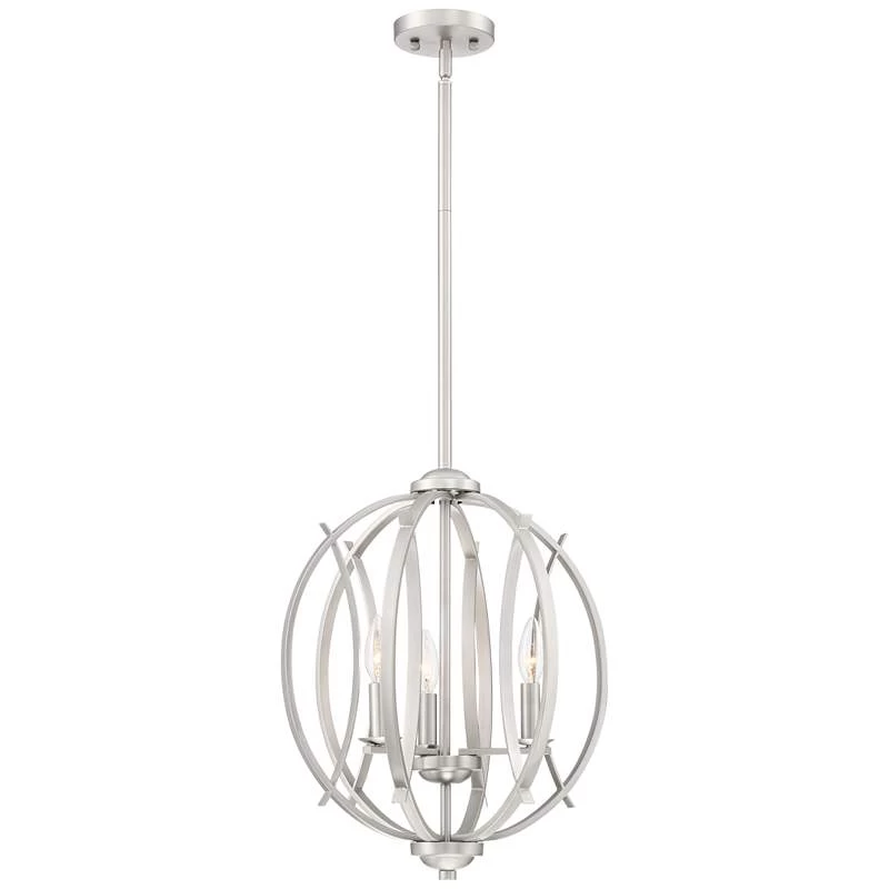 Possini Euro Spherical 16" Wide Brushed Nickel 3-Light Globe Pendant 8 Possini Euro Spherical 16" Wide Brushed Nickel 3-Light Globe Pendant - Image 6
