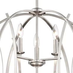Possini Euro Spherical 24" Wide Brushed Nickel Globe 6-Light Pendant -Famous Lighting Store possini euro spherical 24 inch wide brushed nickel globe 6 light pendant t6704views1