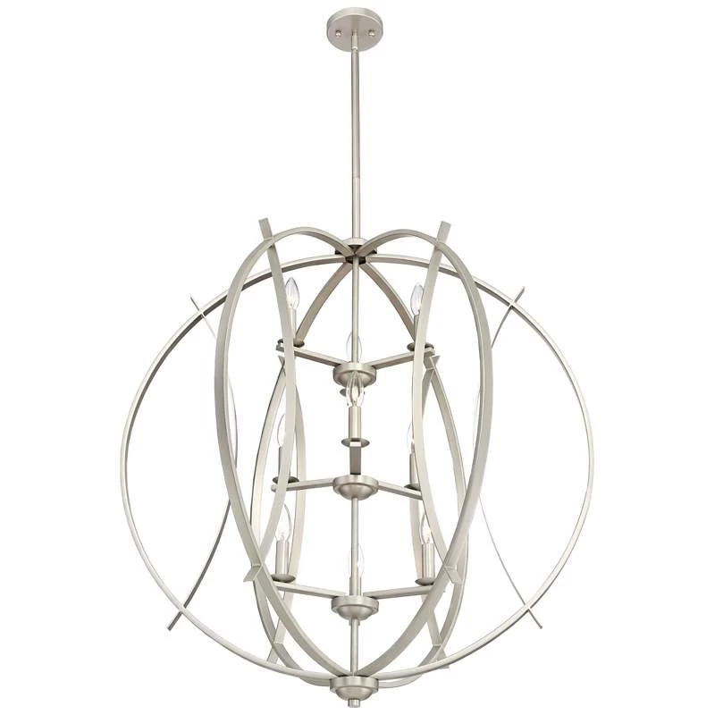 Possini Euro Spherical 32 3/4"W Brushed Nickel 9-Light Pendant 7 Possini Euro Spherical 32 3/4"W Brushed Nickel 9-Light Pendant - Image 5