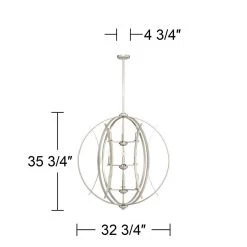 Possini Euro Spherical 32 3/4"W Brushed Nickel 9-Light Pendant 15 Possini Euro Spherical 32 3/4"W Brushed Nickel 9-Light Pendant -Famous Lighting Store possini euro spherical 32 and three quarter inchw brushed nickel 9 light pendant 45n01views5