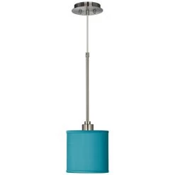 Possini Euro Teal Blue 7" Wide Faux Silk Mini Pendant Light 5 Possini Euro Teal Blue 7" Wide Faux Silk Mini Pendant Light -Famous Lighting Store possini euro teal blue 7 inch wide faux silk mini pendant light 9v371