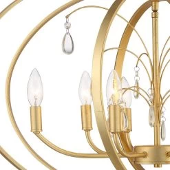 Possini Euro Tiller 32" Wide Gold Leaf 8-Light Foyer Pendant -Famous Lighting Store possini euro tiller 32 inch wide gold leaf 8 light foyer pendant 331c1views1