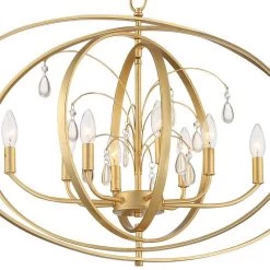 Possini Euro Tiller 32" Wide Gold Leaf 8-Light Foyer Pendant -Famous Lighting Store possini euro tiller 32 inch wide gold leaf 8 light foyer pendant 331c1views2