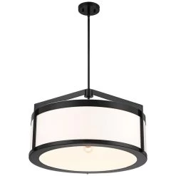 Possini Euro Vasini 26 3/4"W Gloss Black Drum Pendant Light -Famous Lighting Store possini euro vasini 26 and three quarter inchw gloss black drum pendant light 592v0views4