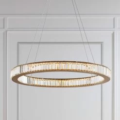 Possini Euro Vesta 35 1/2" Wide Gold Crystal LED Pendant Chandelier