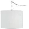 Possini Euro White Weave 15" Wide Nickel Plug-In Swag Chandelier -Famous Lighting Store possini euro white weave 15 inch wide nickel plug in swag chandelier 81m58