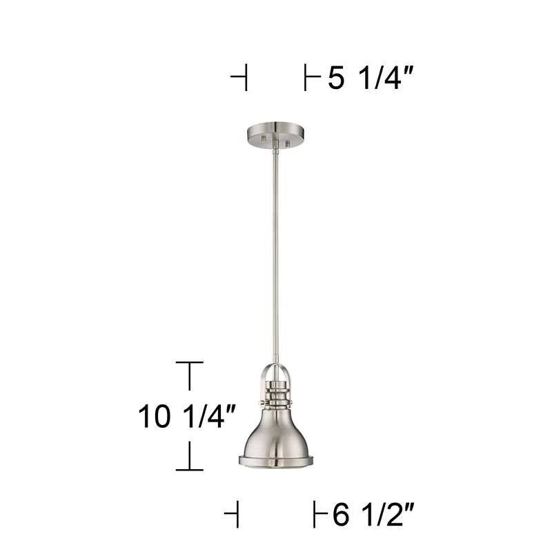 Verndale 6 1/2" Wide Brushed Nickel Modern Industrial Mini Pendant 9 Verndale 6 1/2" Wide Brushed Nickel Modern Industrial Mini Pendant - Image 7
