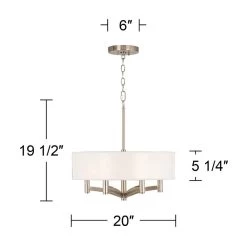 Woven Burlap Ava 6-Light Nickel Pendant Chandelier -Famous Lighting Store woven burlap ava 6 light nickel pendant chandelier 9k797views4